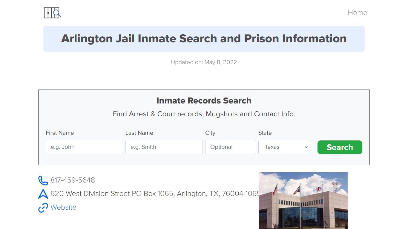 Arlington Jail Inmate Search, Visitation, Phone no ...