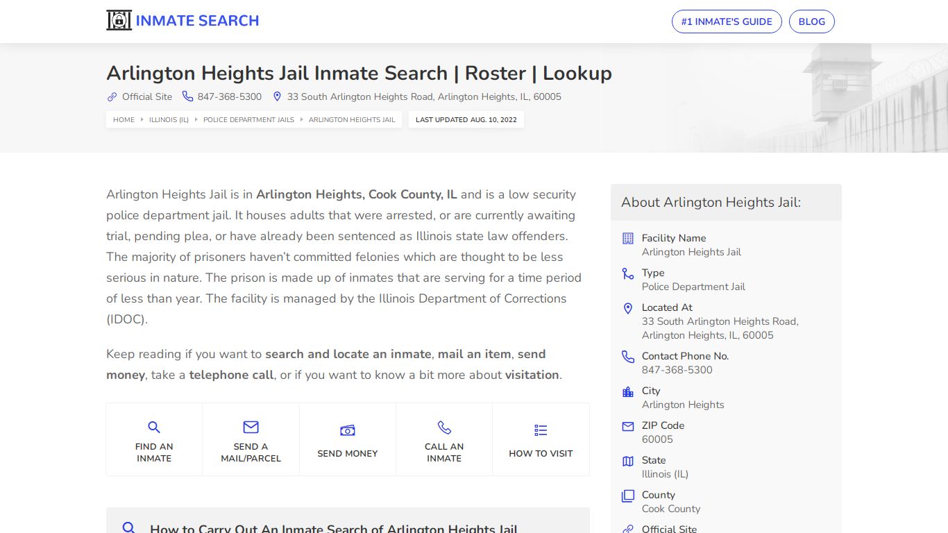 Arlington Heights Jail Inmate Search | Roster | Lookup